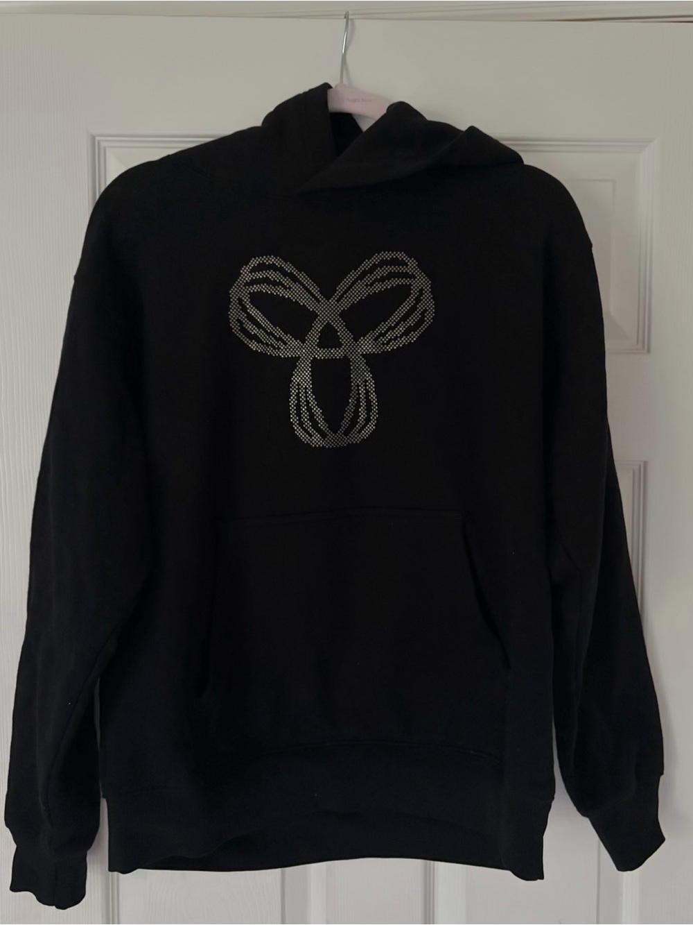 TNA Black Crewneck Hoodie with rose gold Chest Graphic